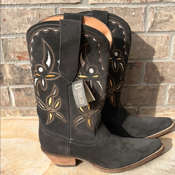 dingo Shoes - Dingo Sabana Floral Cutout Dark brown suede Heeled Boots Size 8